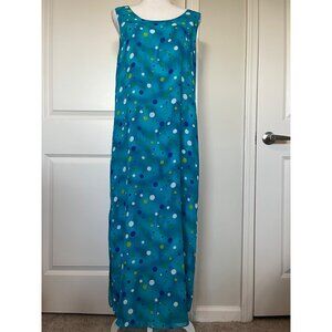Vtg Cynthia Taylor Reversible Maxi Dress Size M Shoes Purses Polka Dots Summer